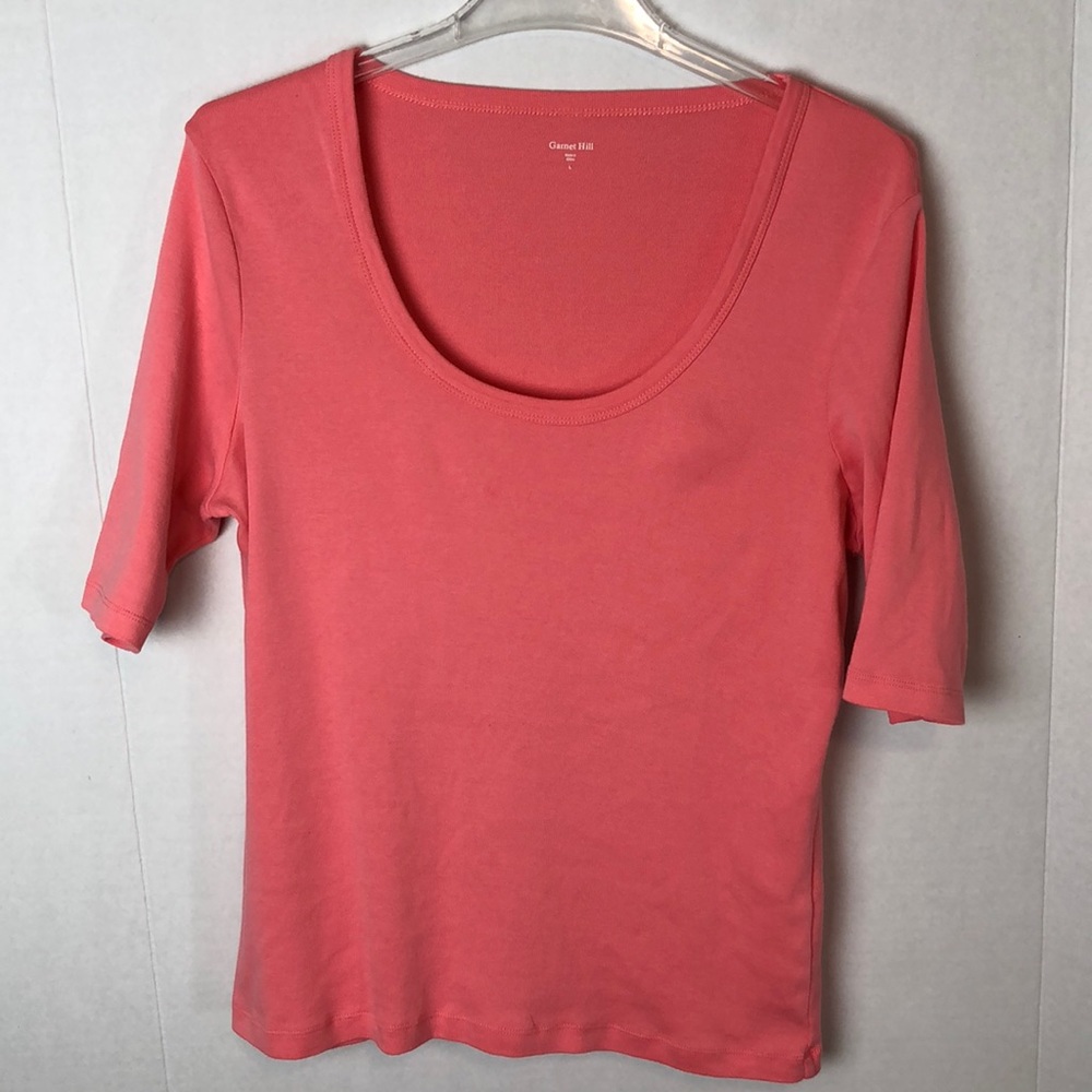 Garnet Hill Cotton Layering T- Shirt Top - Picture 6 of 7